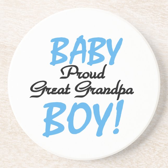 Proud Great Grandpa Baby Boy Gifts Drink Coaster (Front)