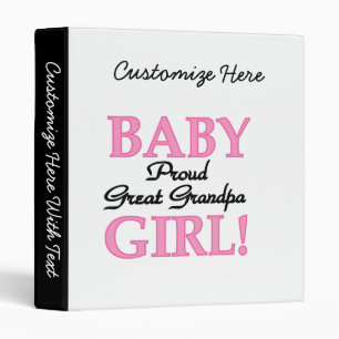 Proud Great Grandpa Baby Girl Gifts Binder
