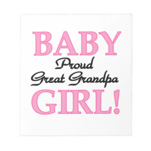 Proud Great Grandpa Baby Girl Gifts Notepad