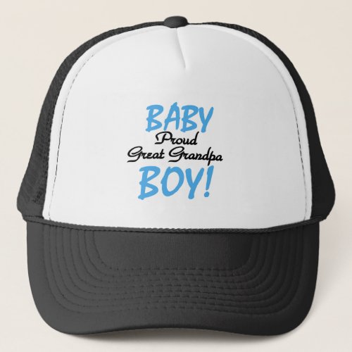Proud Great Grandpa of Boy Tshirts and Gifts Trucker Hat