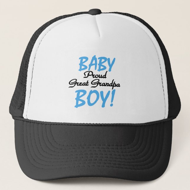 Proud Great Grandpa of Boy Tshirts and Gifts Trucker Hat (Front)