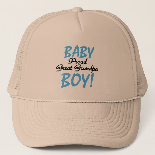 Proud Great Grandpa of Boy Tshirts and Gifts Trucker Hat (Front)