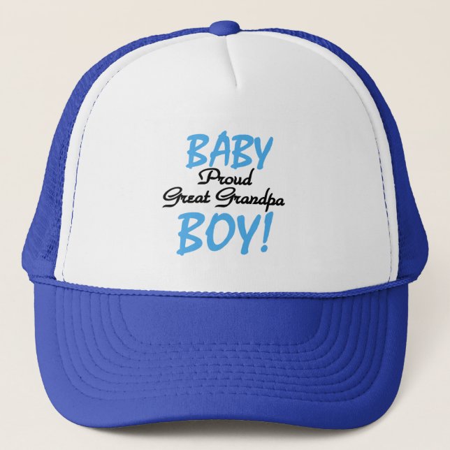 Proud Great Grandpa of Boy Tshirts and Gifts Trucker Hat (Front)