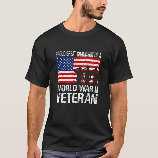 Proud Great Grandson of a WW II Veteran Family Mat T-Shirt (Front)