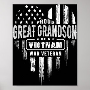 Proud Great Grandson Vietnam War Veteran American  Poster