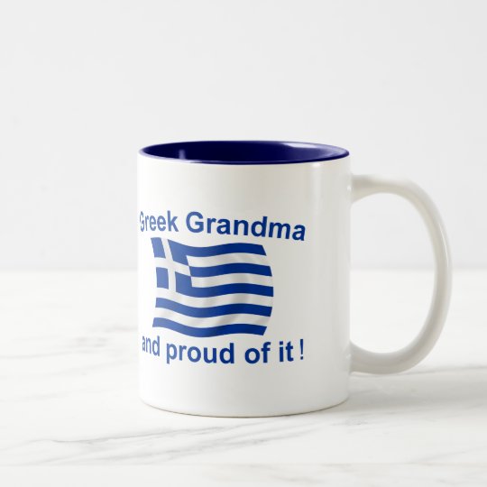 Proud Greek Grandma Two-Tone Coffee Mug