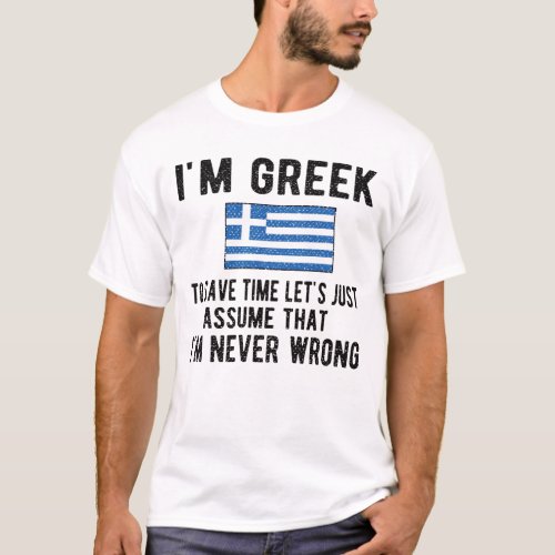 Proud Greek Heritage Greece Roots Greek Flag T_Shirt