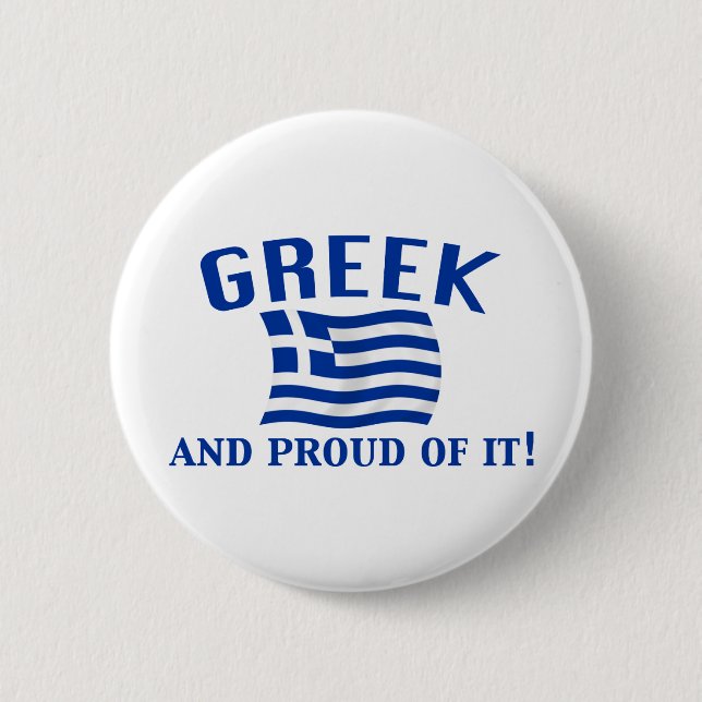 Proud Greek Pinback Button (Front)