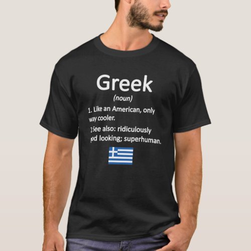 Proud Greek Roots Greece Flag Greek Heritage T_Shirt
