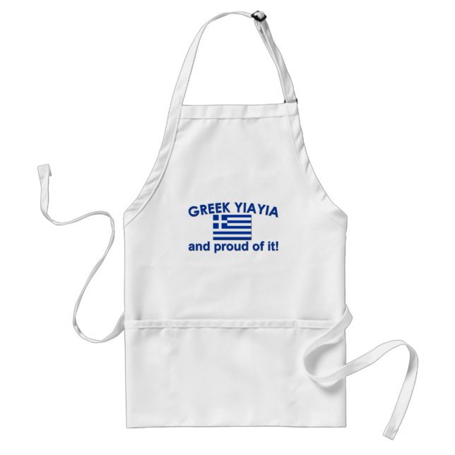 Proud Greek Yia Yia Adult Apron (Front)