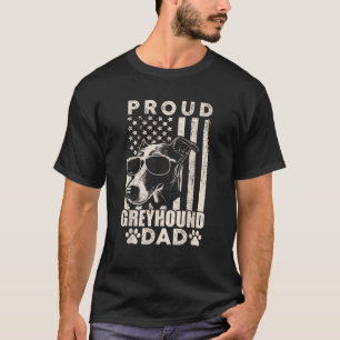 Proud Greyhound Dad American Flag Patriotic Dog Lo T-Shirt