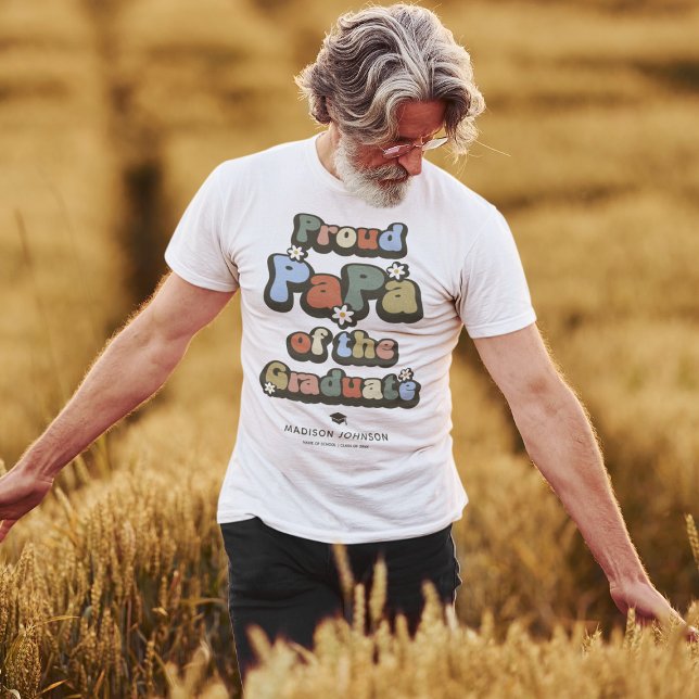 Proud Groovy Papa of the Graduate T-Shirt (Creator Uploaded)