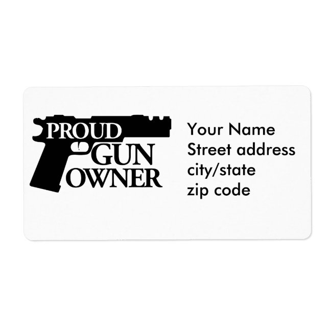 Proud Gun Owner Label (Front)