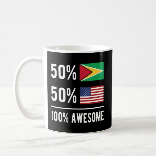 Proud Guyanese American Flag Guyana Usa Coffee Mug