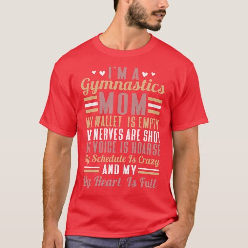 Proud Gymnast Supporter Mom Gymnastics Mom gift fa T_Shirt