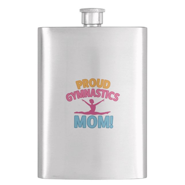 Proud gymnastics mom flask (Front)