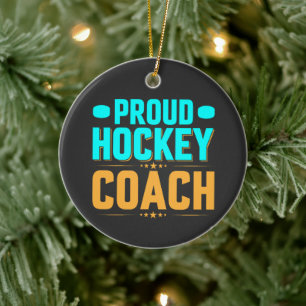 Proud Hockey Coach Ceramic Ornament