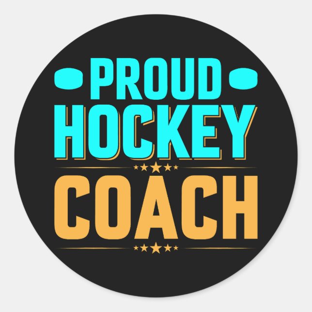 Proud  Hockey Coach Classic Round Sticker (Front)