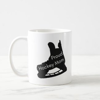 Proud Hockey Mom mug skate number black