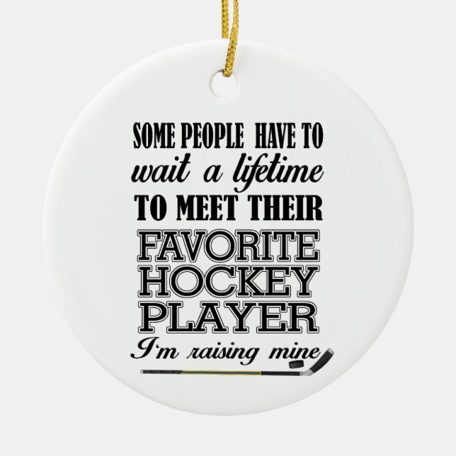 Proud Hockey Mom Photo Ceramic Ornament (Front)