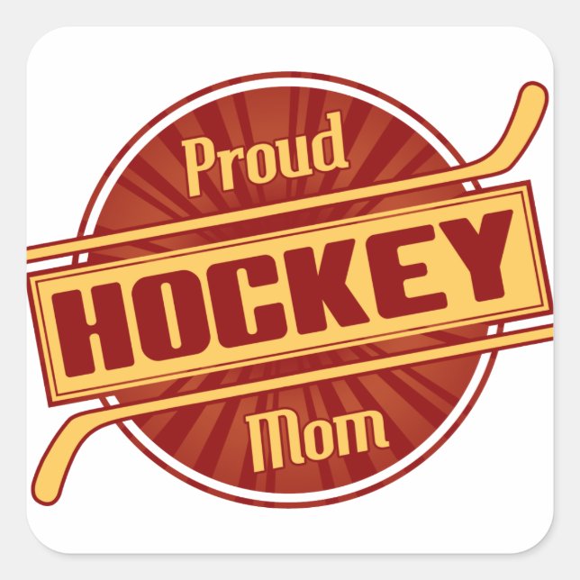 Proud Hockey Mom Square Sticker (Front)