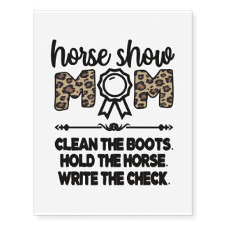 Proud Horse Show Mom Of A Horseback Rider Mother Temporary Tattoos