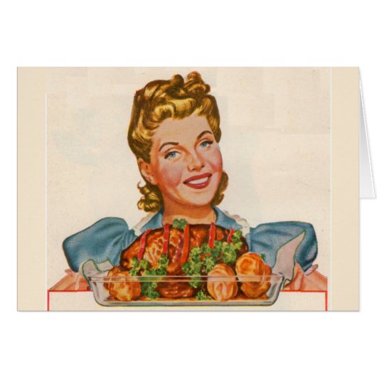 proud housewife with her dinner creation (Front Horizontal)