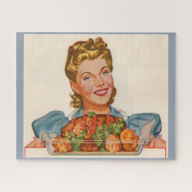proud housewife with her dinner creation jigsaw puzzle (Horizontal)