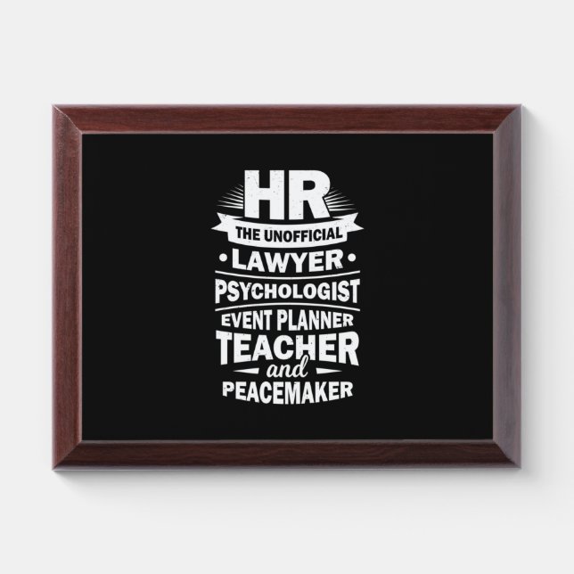 Proud Human Resources Award Plaque (Horizontal)