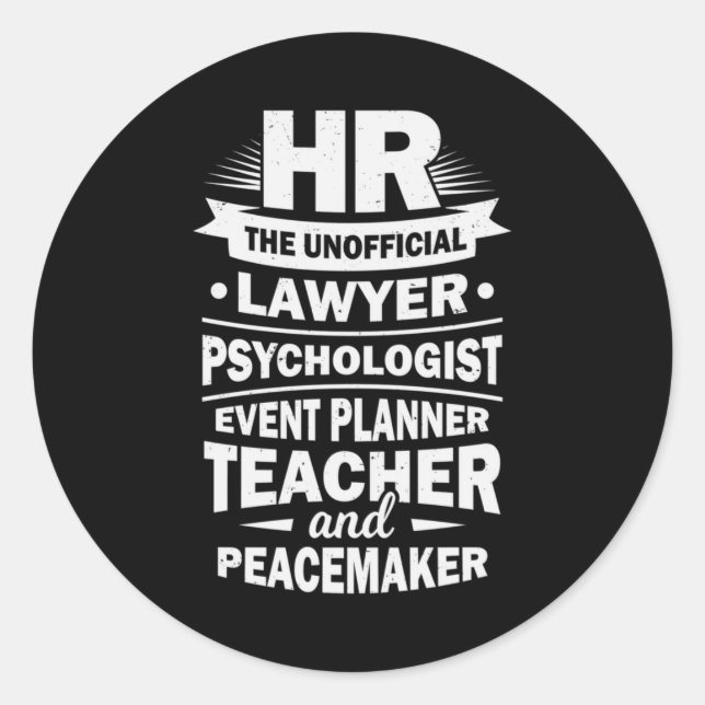 Proud Human Resources Classic Round Sticker (Front)