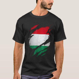 Proud Hungarian Torn Ripped Hungary Flag T-Shirt