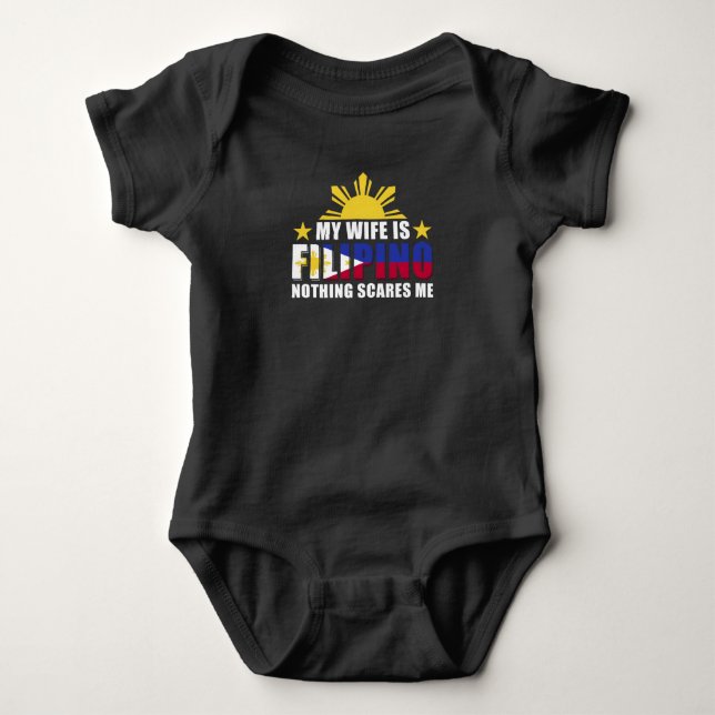 Proud Husband Boyfriend Filipino Wife Philippines Baby Bodysuit (Front)