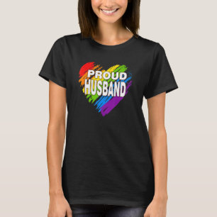 Proud Husband Lgbt Rainbow Gay Pride   Father's Da T-Shirt