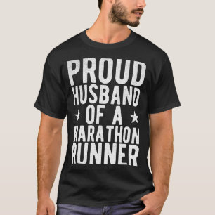Proud Husband Marathon Runner Wife Survivor Design T-Shirt