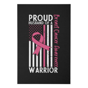 Proud Husband Of A Breast Cancer Warrior Wife Faux Canvas Print