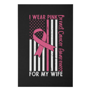 Proud Husband Of A Breast Cancer Warrior Wife Faux Canvas Print