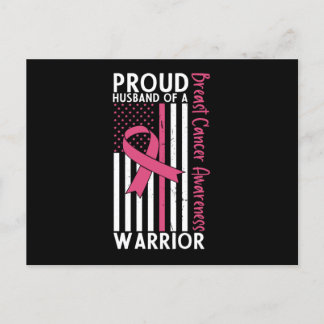 Proud Husband Of A Breast Cancer Warrior Wife Postcard