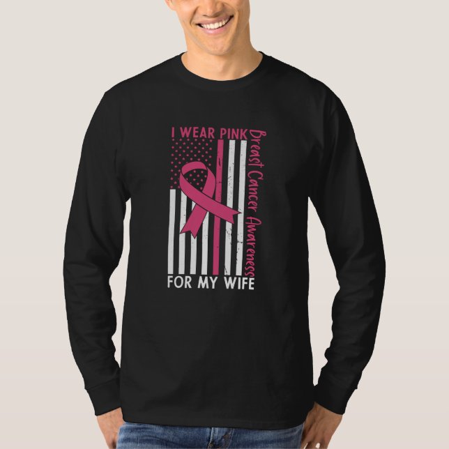 Proud Husband Of A Breast Cancer Warrior Wife T-Shirt (Front)