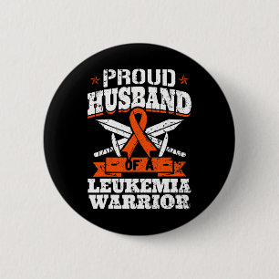 Proud Husband Of A Leukemia Warrior Awareness Bloo Button