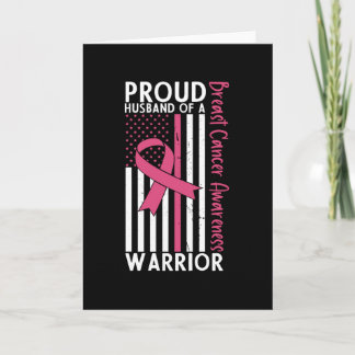 Proud Husband Of A Warrior Breast Cancer Awareness Card