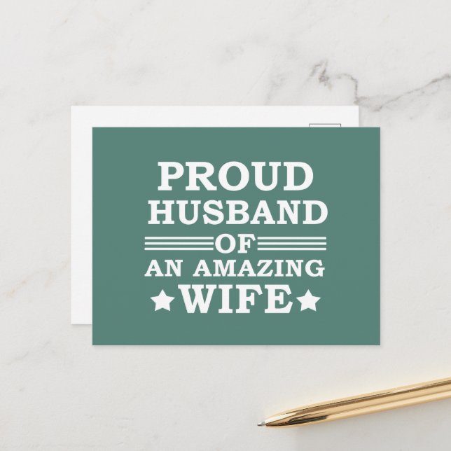 proud husband of an amazing wife holiday postcard (Front/Back In Situ)