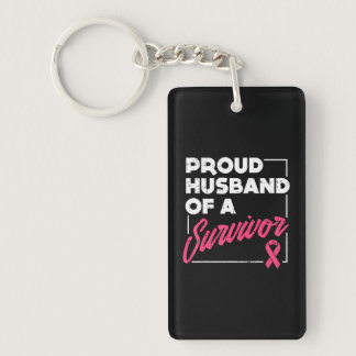 Proud Husband Of Survivor Breast Cancer Awareness Keychain