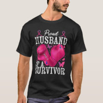 Proud Husband Of Survivor Breast Cancer Boxing Glo T-Shirt