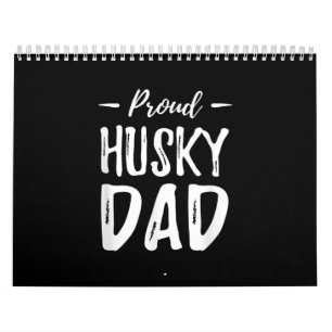 Proud Husky Dog Dad   Funny Dog Lover Gift Idea Calendar