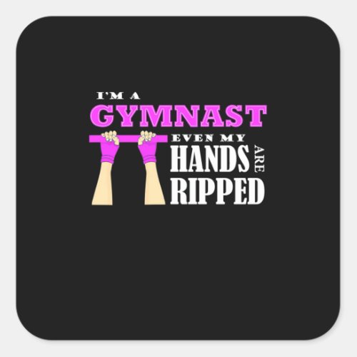 Proud I Am A Gymnast Square Sticker