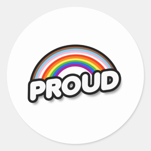 Proud _ Inclusive Arc Classic Round Sticker
