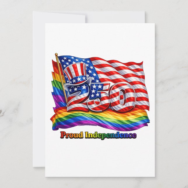 Proud Independence LGBTQ 250 Party Invitation (Front)
