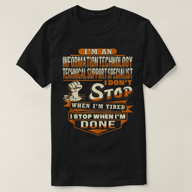 Proud INFORMATION TECHNOLOGY TECHNICAL SUPPORT SPE T-Shirt (Design Front)