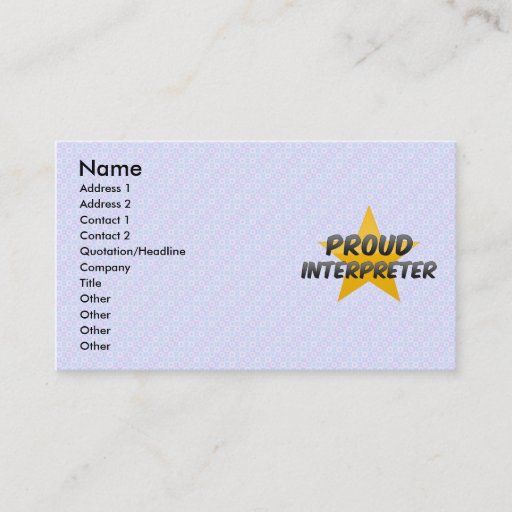 Customizable Proud Interpreter Business Card Templates