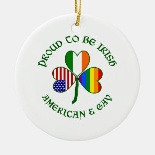 Proud Irish American & Gay Ceramic Ornament